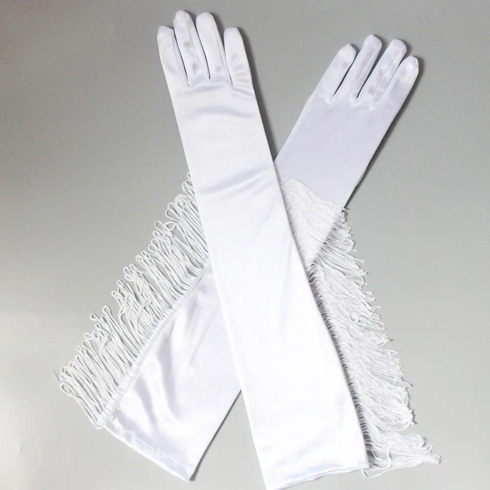 Vintage Long Tassel Gloves Stretch Women Long Gloves New Fringe Fingerless Gloves