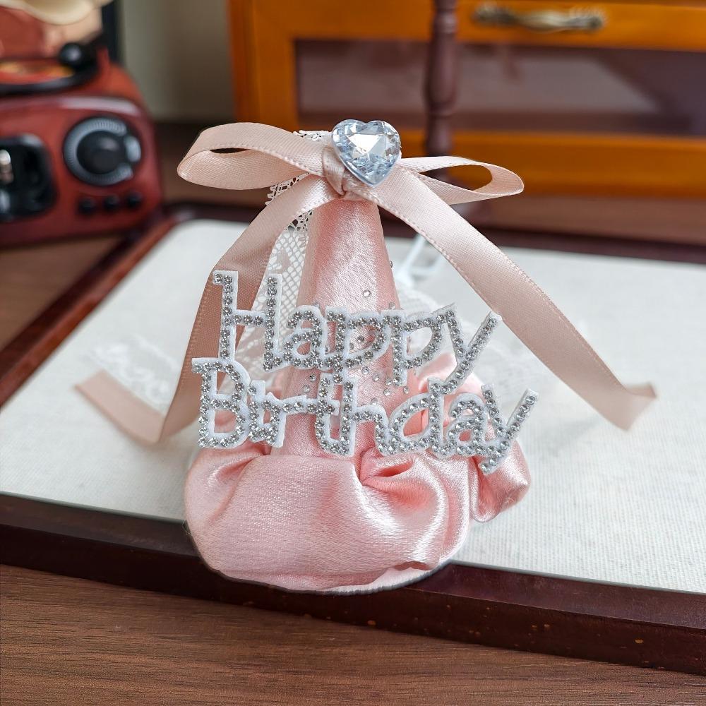 Pearl Bow Pet Birthday Hat Diamond Detail Pet Party Outfit  Birthday Party