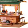Mini Store Mold Assembled Toy House Crafts Dollhouse Kits Wooden Street Food Stall for Study