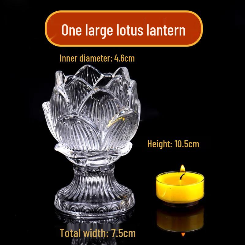 Crystal Lotus Candle Holder for Ghee Buddha Lamp