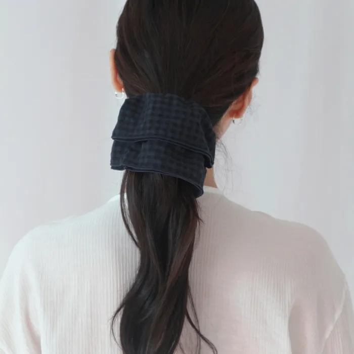 VINTAGE CHECK SCRUNCHIE (4COLOR)