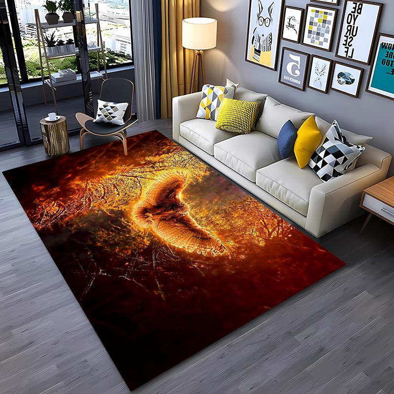 Cool Owl 3D Printing Carpet for Living Room Bedroom Hallway Alfombra Anti-slip Soft Area Rug Sofa Doormat Home Decoration Tapete