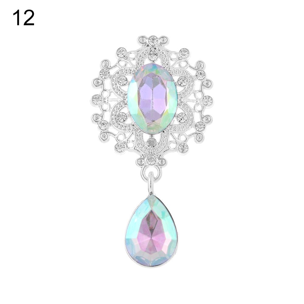 Crystal Water Droplets Garment Decorative Alloy Rhinestone Pendant Sewing Button Scrapbooking