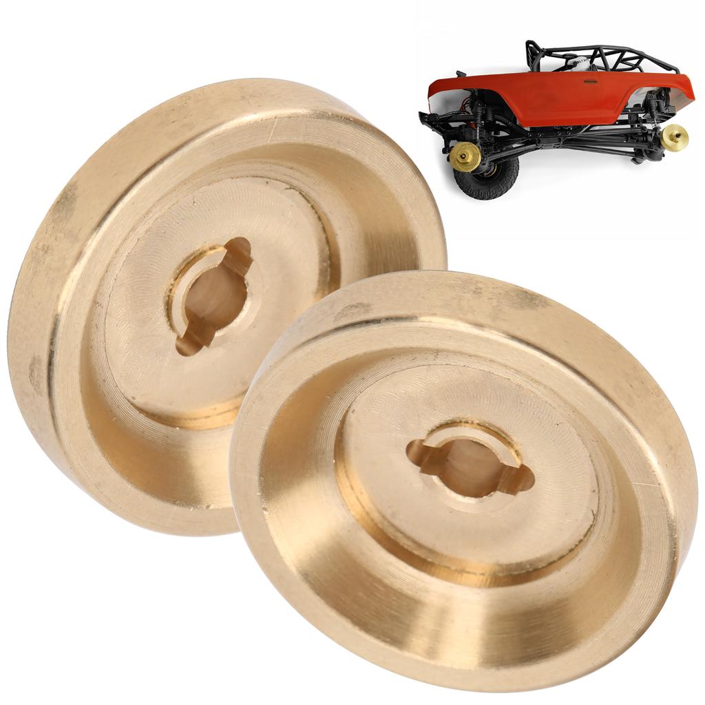 2pcs Brass Wheel Hub Counterweight Upgrade Accessories Fit for Axial SCX24 124 RC Car