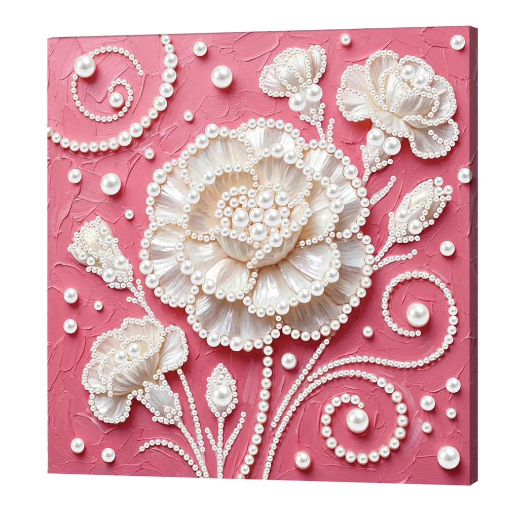 DIY Pearl Painting Art Kits with Frame 25x25cm Pearl Gem Paintings Picture Arts Craft for Adults Beginners Home Wall Decor