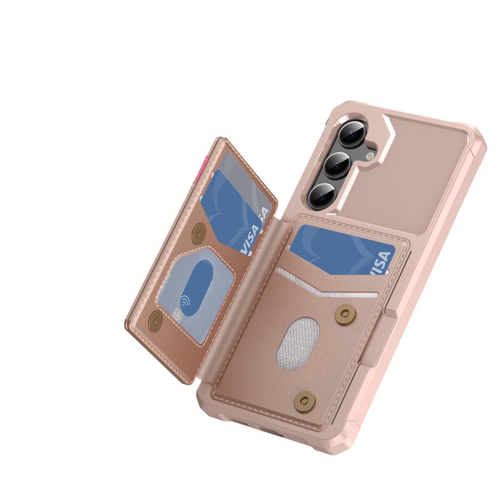 For Samsung Galaxy S25 Edge S25 S24 S23 Ultra FE Case with Card Holder, Heavy Duty Shockproof Soft TPU Back Flip Wallet Cover