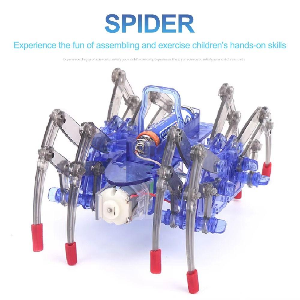 Educational Robotic Spider Toy No Soldering Required Battery Operated Electric Robot Spider Movable Legs Stem Robotic Toy Gift