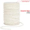 5M White Circular String Imitation Pearl Chain Wedding Dress Clothing Decoration Background Styling DIY Handmade Craft Supplies