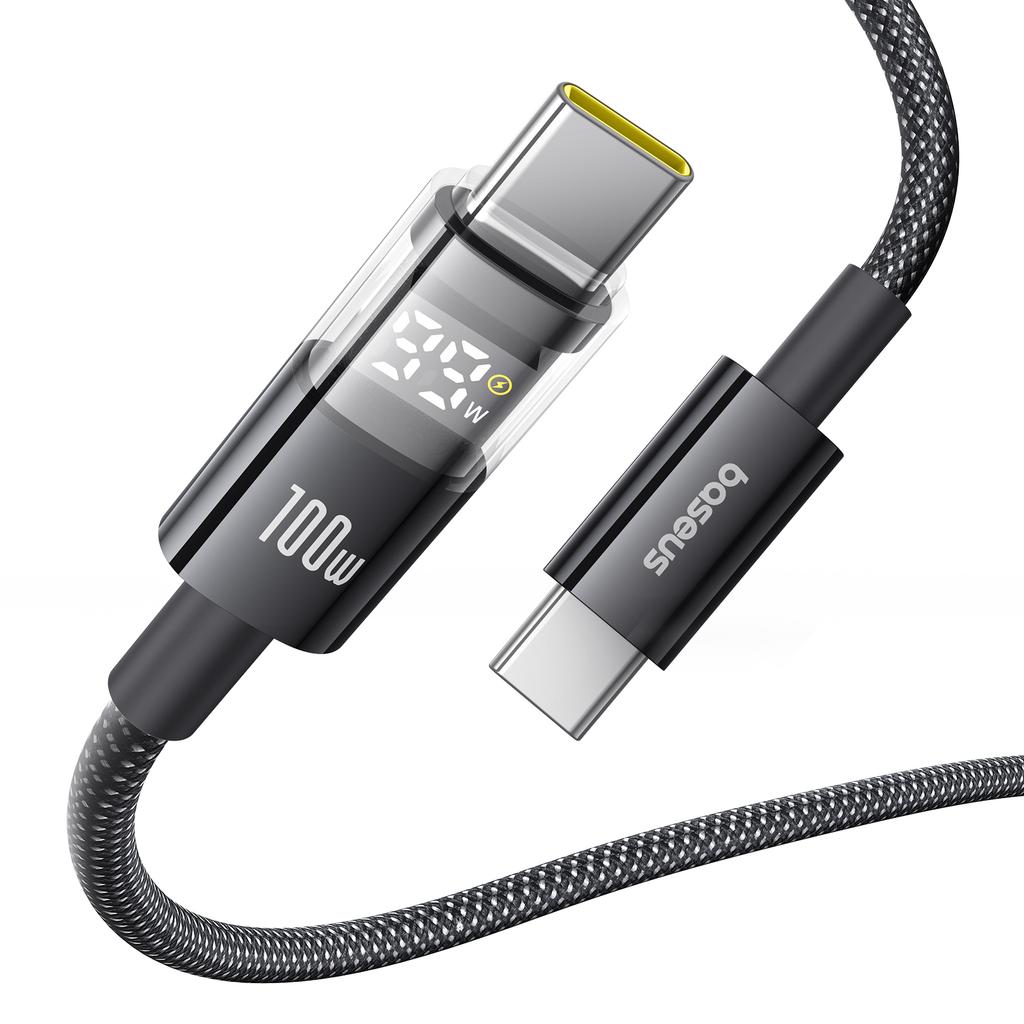 BASEUS Dispaly II 1m Charger Cable Fast Charging 100W Type-C to Type-C Data Cord
