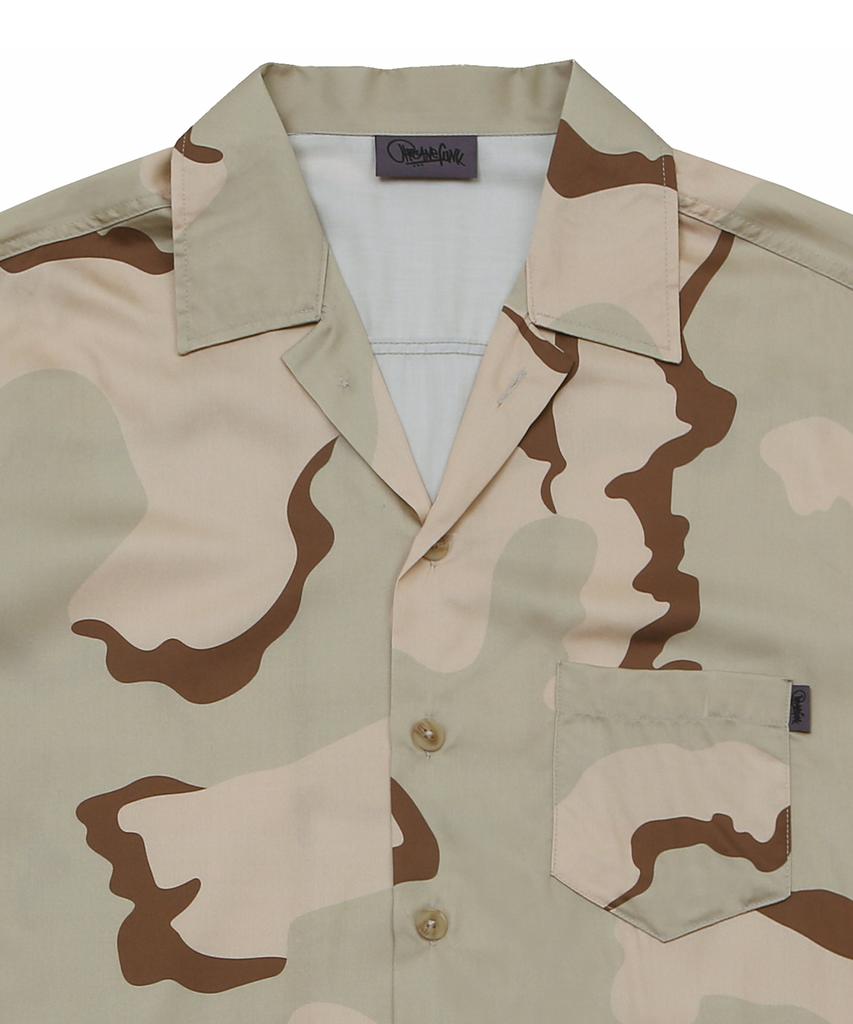 ARCANE FUNK Relaxed Camo Half Shirt Beige