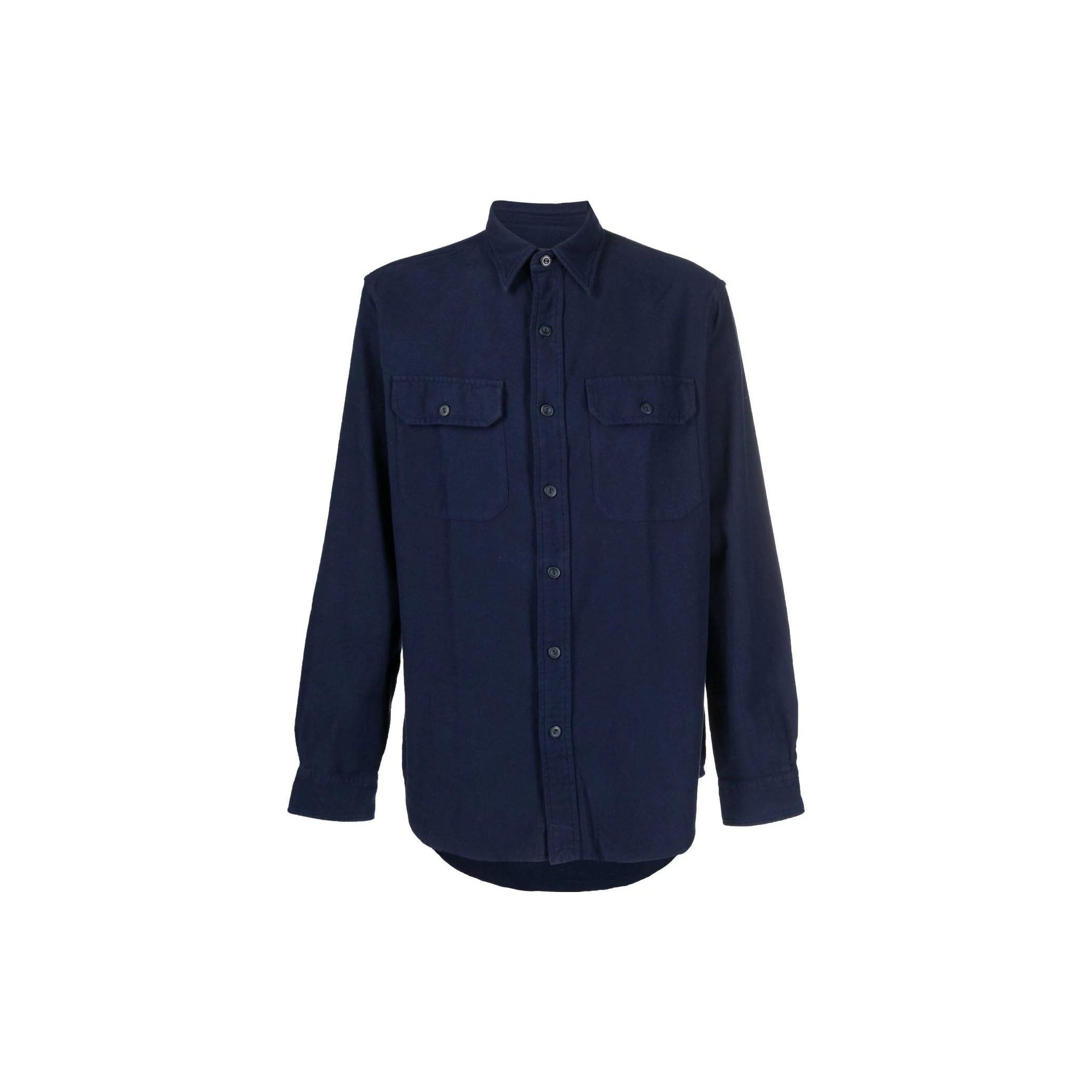 

Polo Ralph Lauren Ss23 Однотонная рубашка с воротником поло, однобортная, с длинным рукавом, мужская, рубашки, синяя, 710890432-001 XL