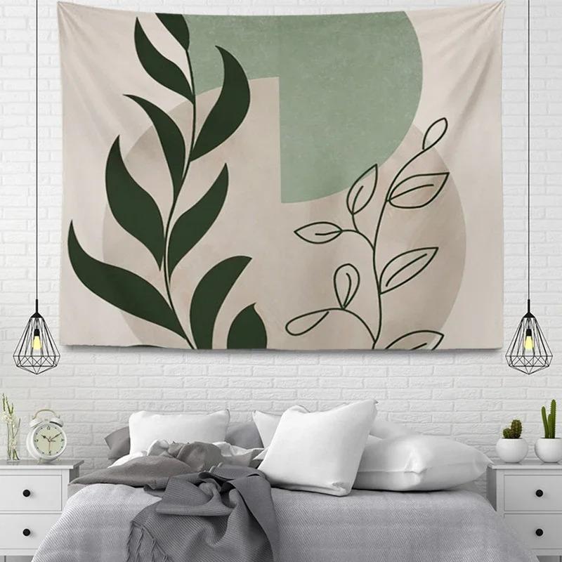 Simple Plant Green Leaf Wall Decor Tapestry Home Living Room Tapestry