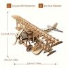 3D Wooden Puzzle Wings Airplane Wooden DIY Craft Airplane Model Kit Handmade 3D Three-dimensional Puzzle Retro Airplane Model Home Decoration Toy