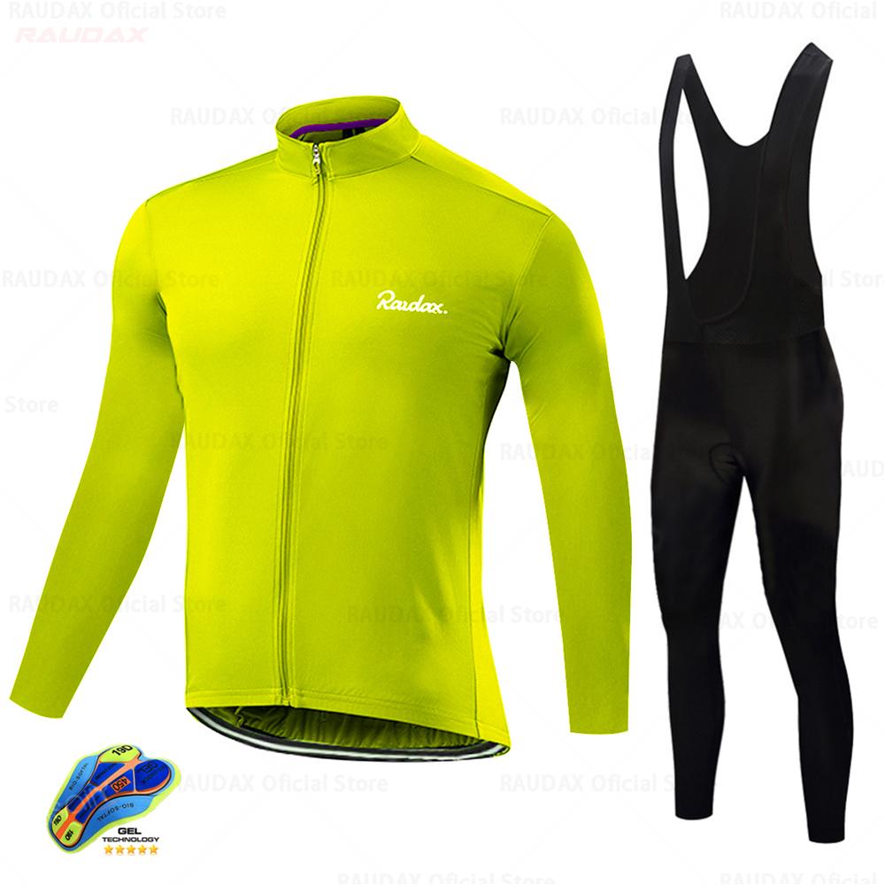 Spring Autumn Cycling Jersey 2025 Raudax Men Cycling Set Racing Bicycle Clothing Suit Breathable Mountain Bike Clothes Sportwear