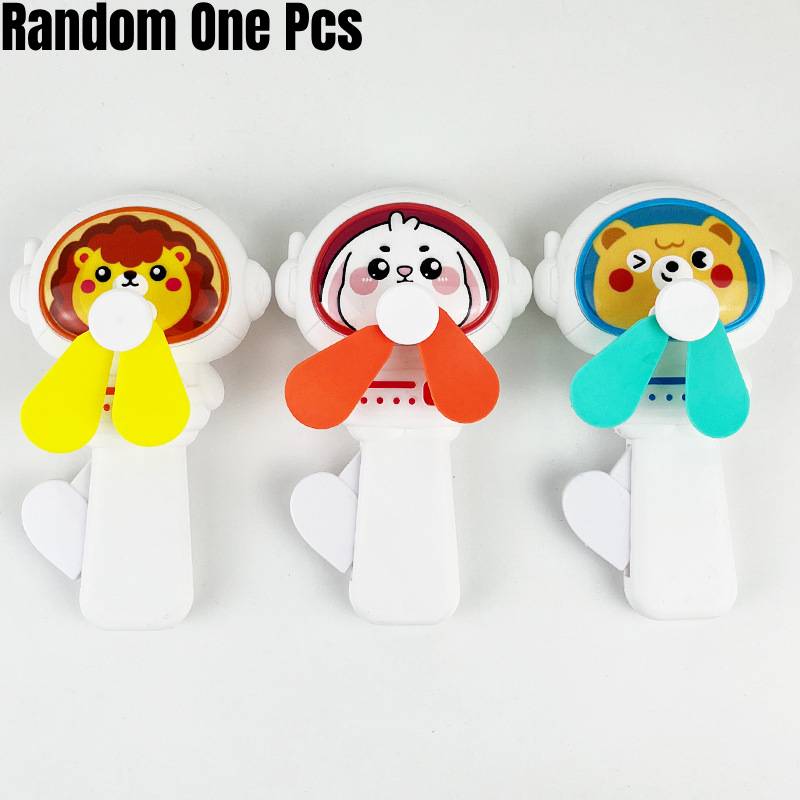 

Manual Handheld Fan Toy Unicorn Animal Food Shape Hand Press Kid Portable Travel Spaceman
