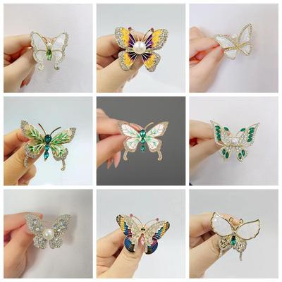Elegant Butterfly Brooch - Versatile Alloy Jewelry with Diamond Accents, Perfect for Clothing Corsage and Anti-Exposure Accessories