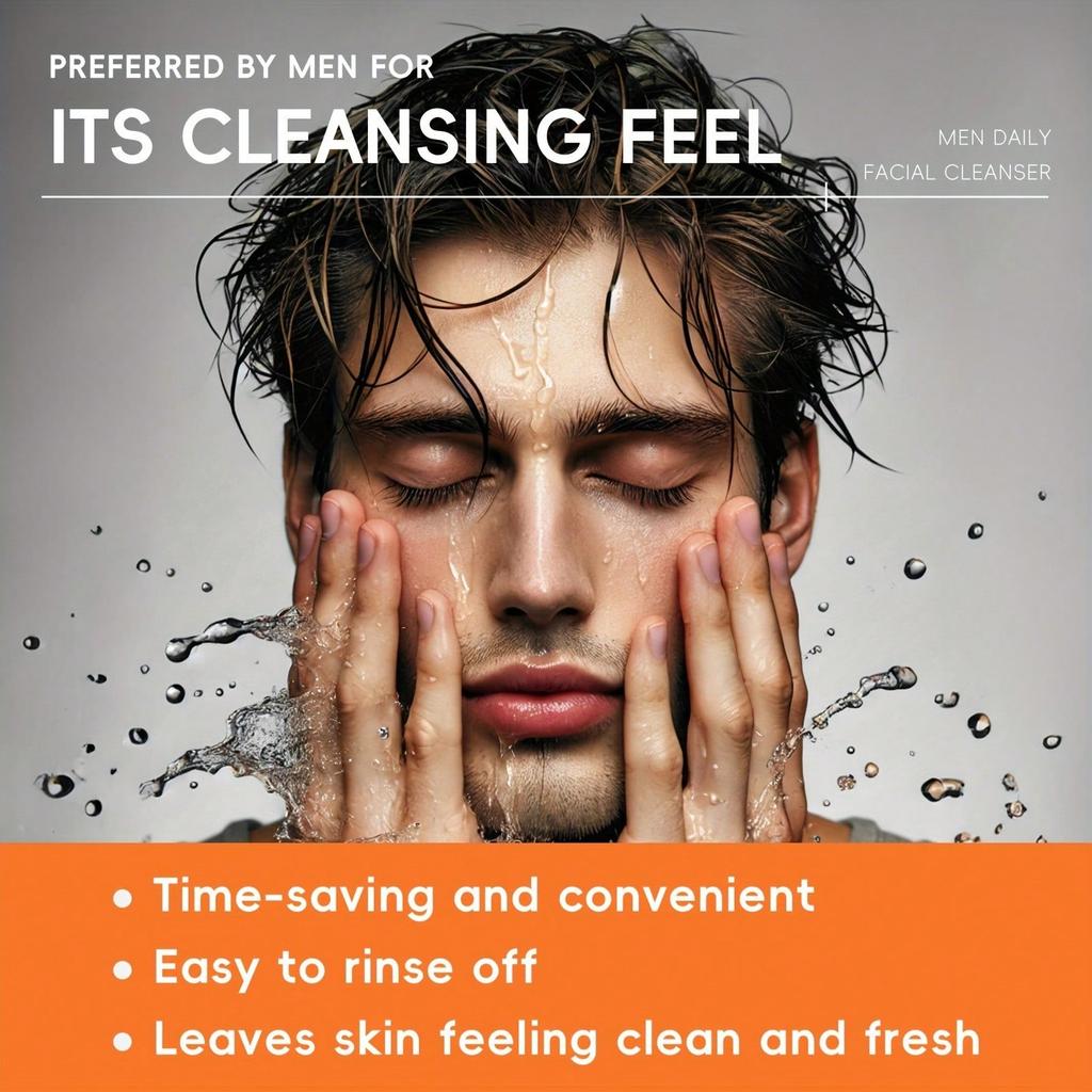 1pc Men's Facial Cleanser, Deep Cleans Pores, Gently Removes Dirt And Excess Oil, Controls Oil Witho