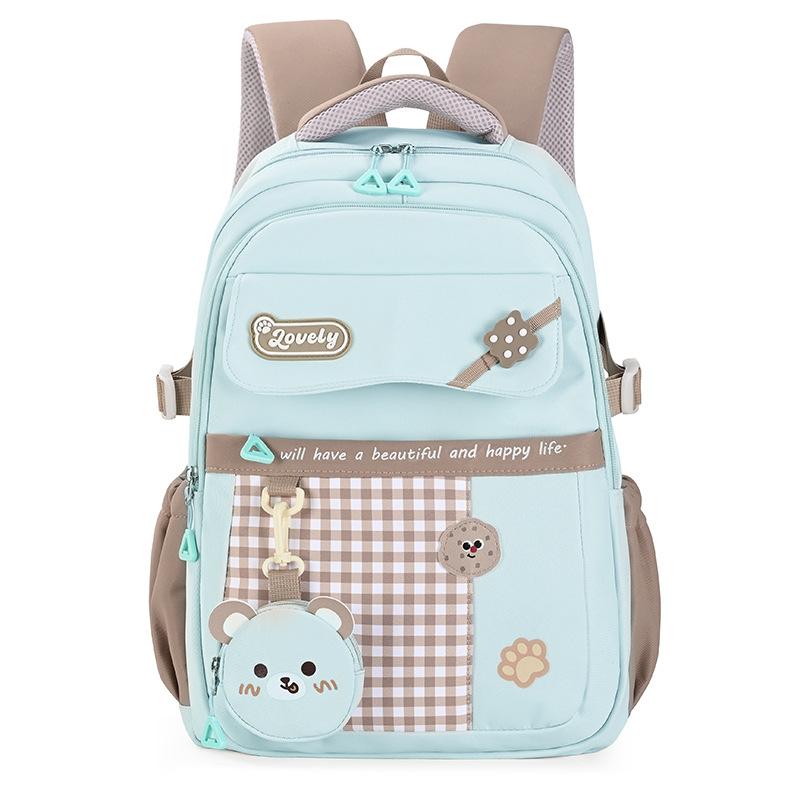 Primary School Students School Bags for Grades 3-6 Cartoon Color Blocked Travel Backpacks for Girls In Junior and High School