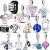 100% Copper Funny Playable Charms Beads Smart Watch Tarot Bike Travel Dangle Fit Original Pandora Bracelet Diy Jewelry