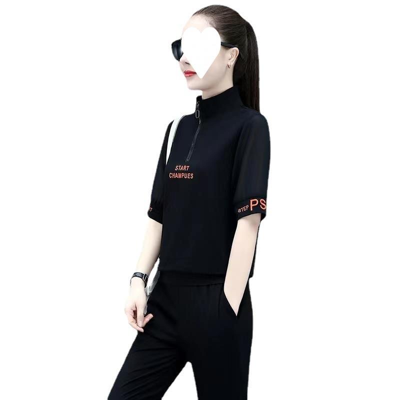 Suit Women's Summer Korean Style Fashion Short-sleeved Running Suit Women's Casual Two-piece Set Thin Section