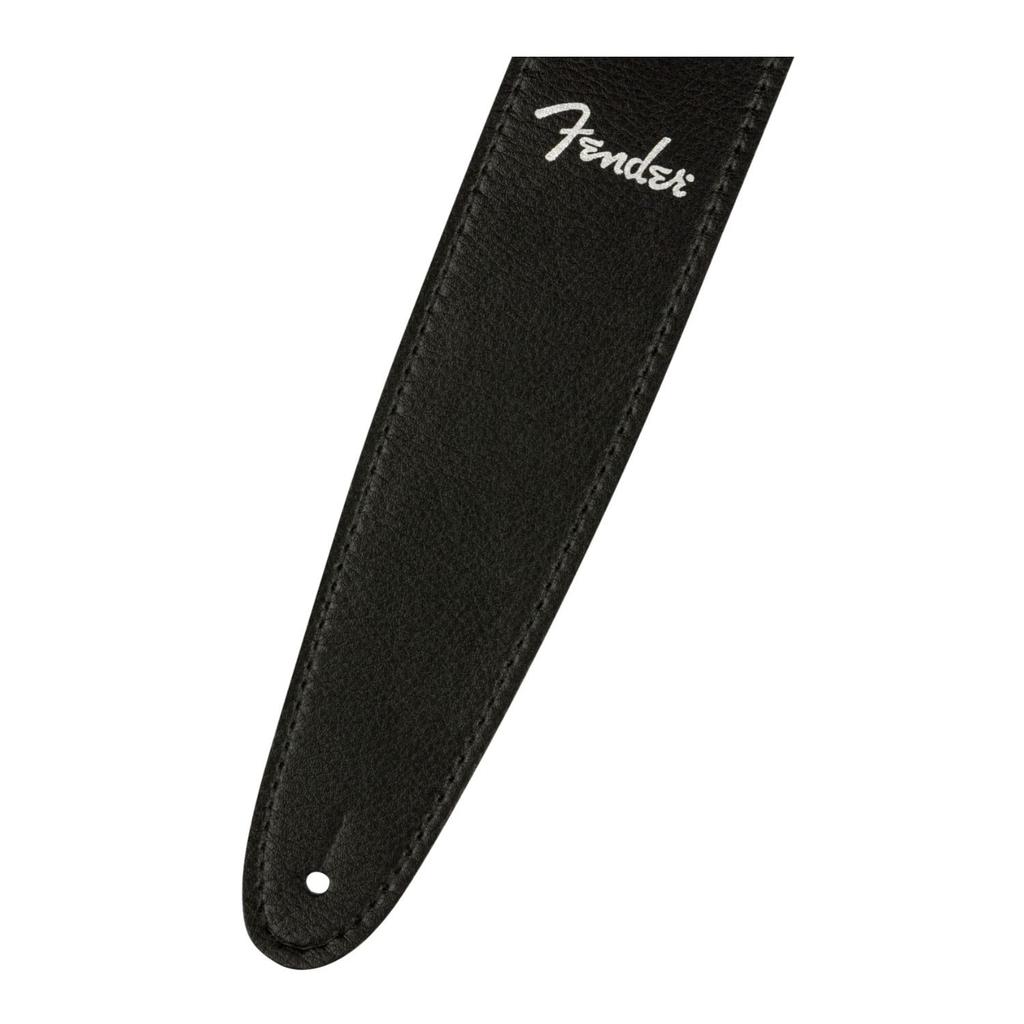Fender leather Vegan Leather USA-made strap, Strap, Black, 2.5"