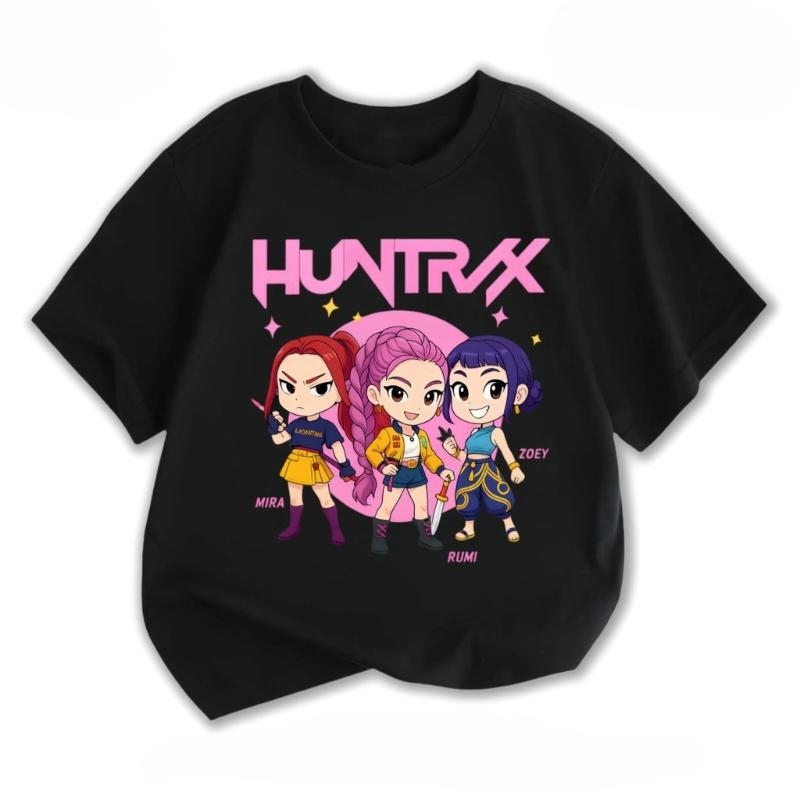 K-pop Demon Hunters Printed Children T-shirt Summer Girls Boys Fashion Casual Kawaii Short Sleeve Kids T-shirt