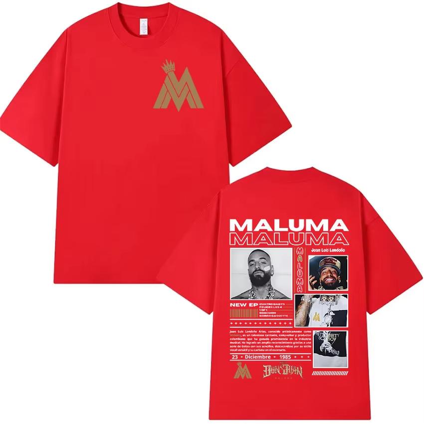 Rapper MALUMA Tour 2026 Grafik T-Shirt Unisex Damen Retro Mode Kurzarm T-Shirt Unisex Hip Hop Oversized T-Shirts Streetwear