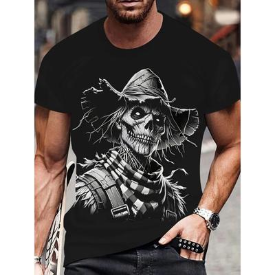 Tricou Bărbați 3D cu Imprimeu Craniu Casual Gât Rotund Mânecă Scurtă Tricouri Grafice Punk Personale