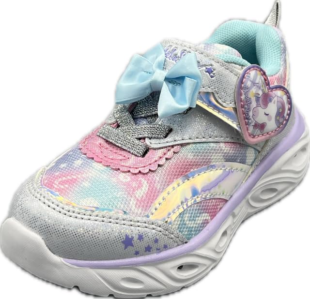 

Sneakers Flash Kids Shiny Unicorn Rabbit Animal School Shoes cm [Double Star] Children s Light-Up DS4620-03 16.0 білий