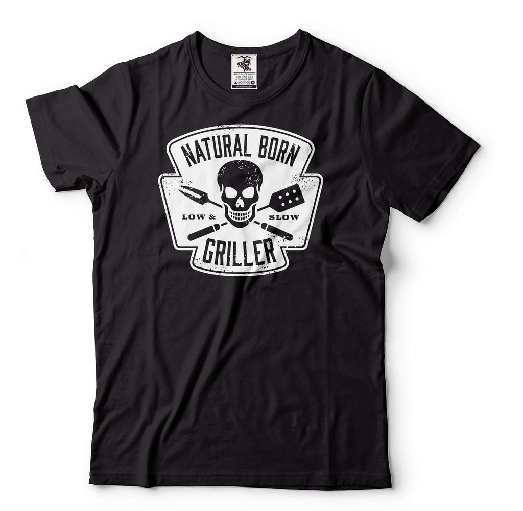Natural Born Griller Shirt Grillgeschenke BBQ Shirt Geschenk für Köche Barbecue T-Shirts