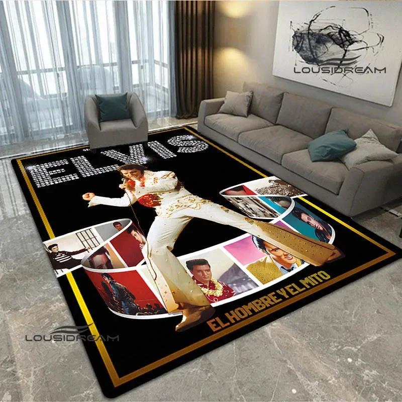 Tappeto Stampato Retro E-Elvis-Presley Tappeto per Soggiorno Camera da Letto Zerbino Antiscivolo Oggetti di Scena per Fotografia Tappeto Kawaii Regalo di Compleanno