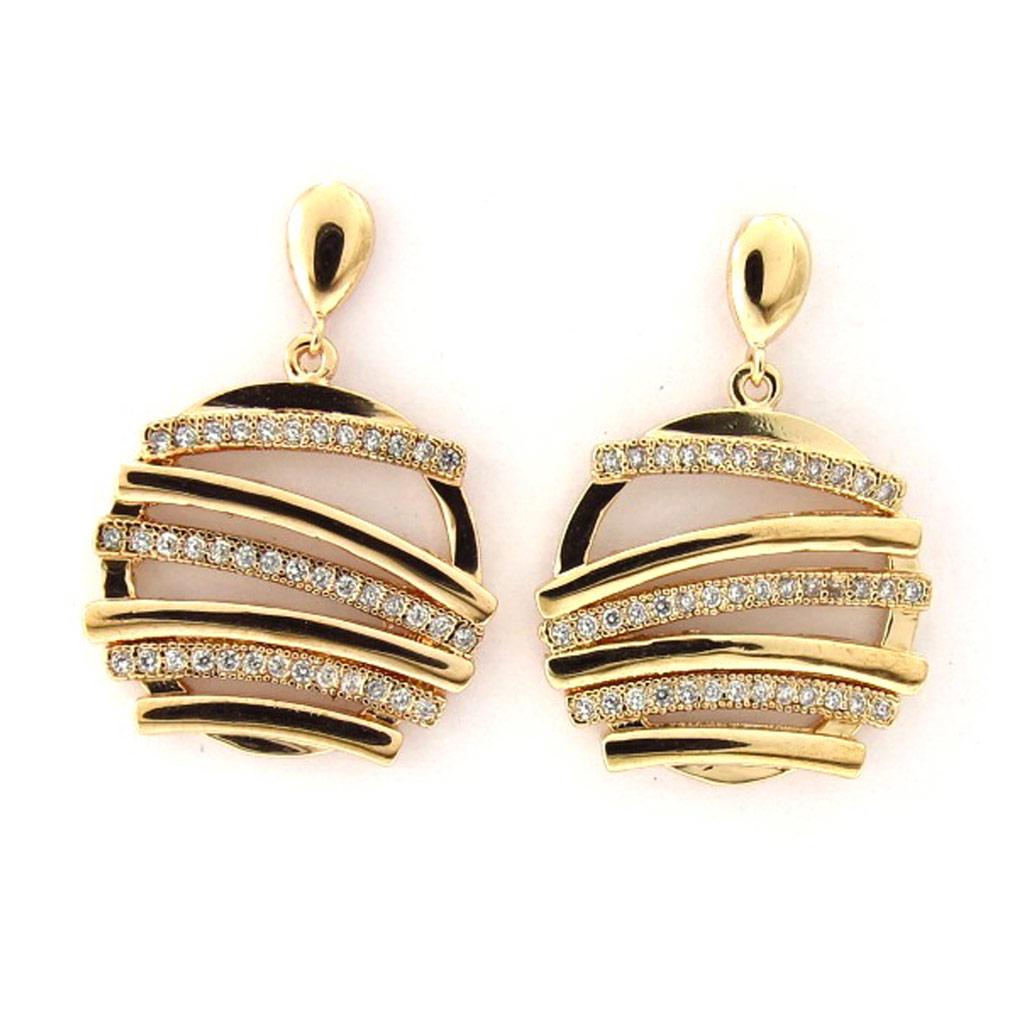 Les Trésors De Lily [K6617] - Gold Plated Earrings 'Goddess' White Gold - 25x15 Mm