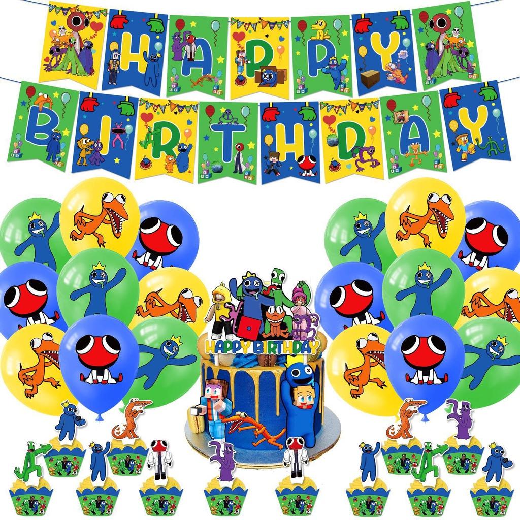 Roblox Friends Rainbow Party Supplies Banner Cake Topper Balloons Kids Birthday