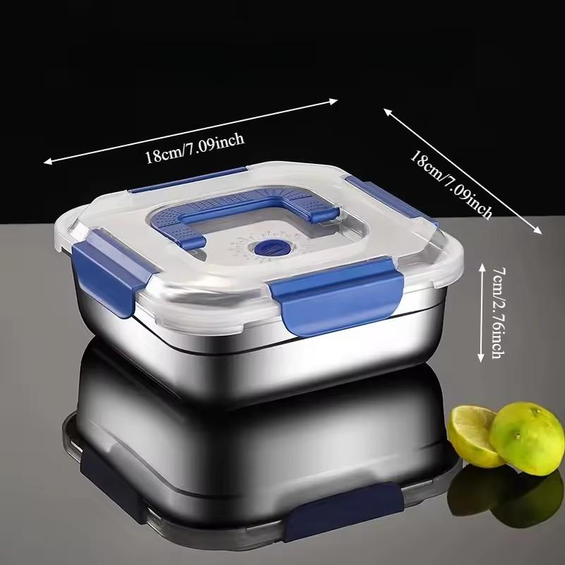 

Thick Stainless Steel Food Storage Container Airtight Rectangular Lunch Box with Lid for Refrigerator Camping Portable Bento Box