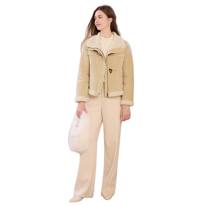 

Xiangying Women s Faux Shearling Short Jacket L