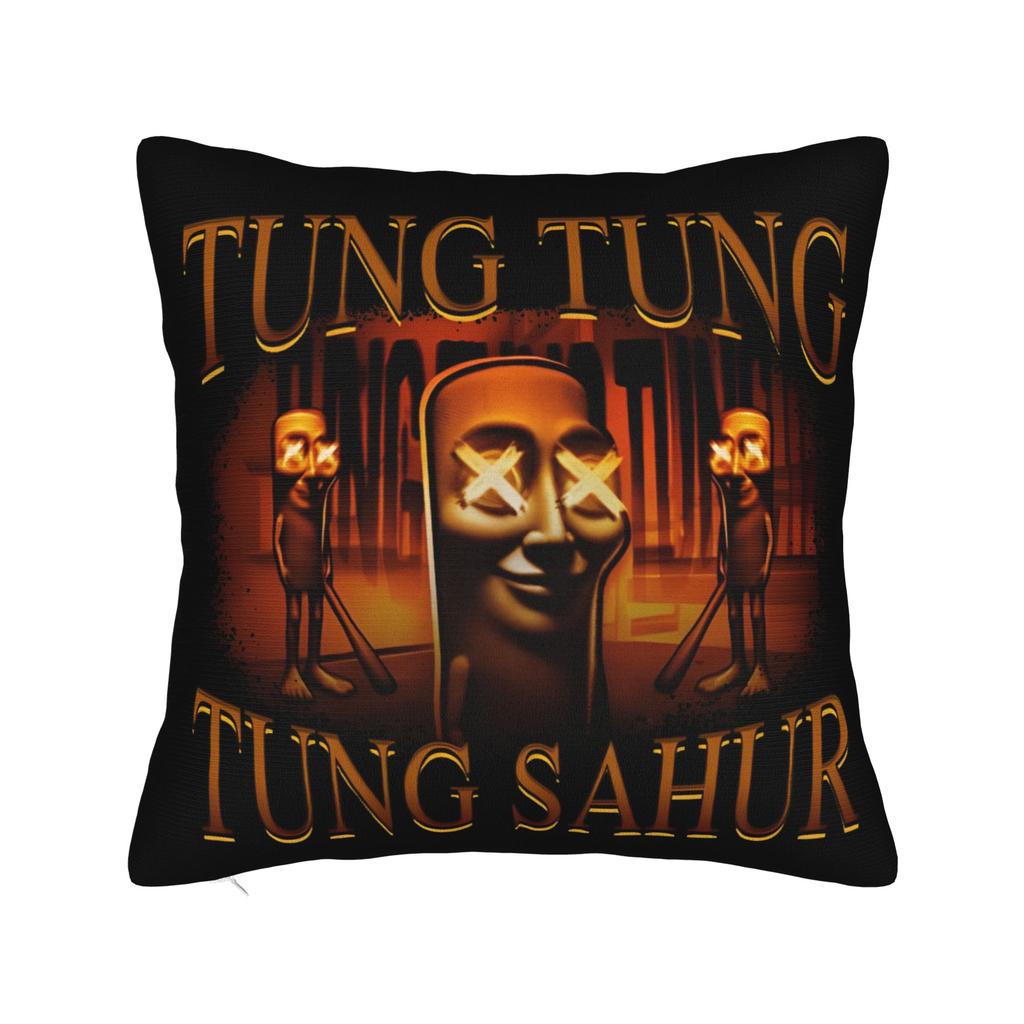 Tung Tung Sahur God Funny Angel Square Pillow Covers Car Italian Brainrot Cushion Cover Creative Decor Throw Pillow Case