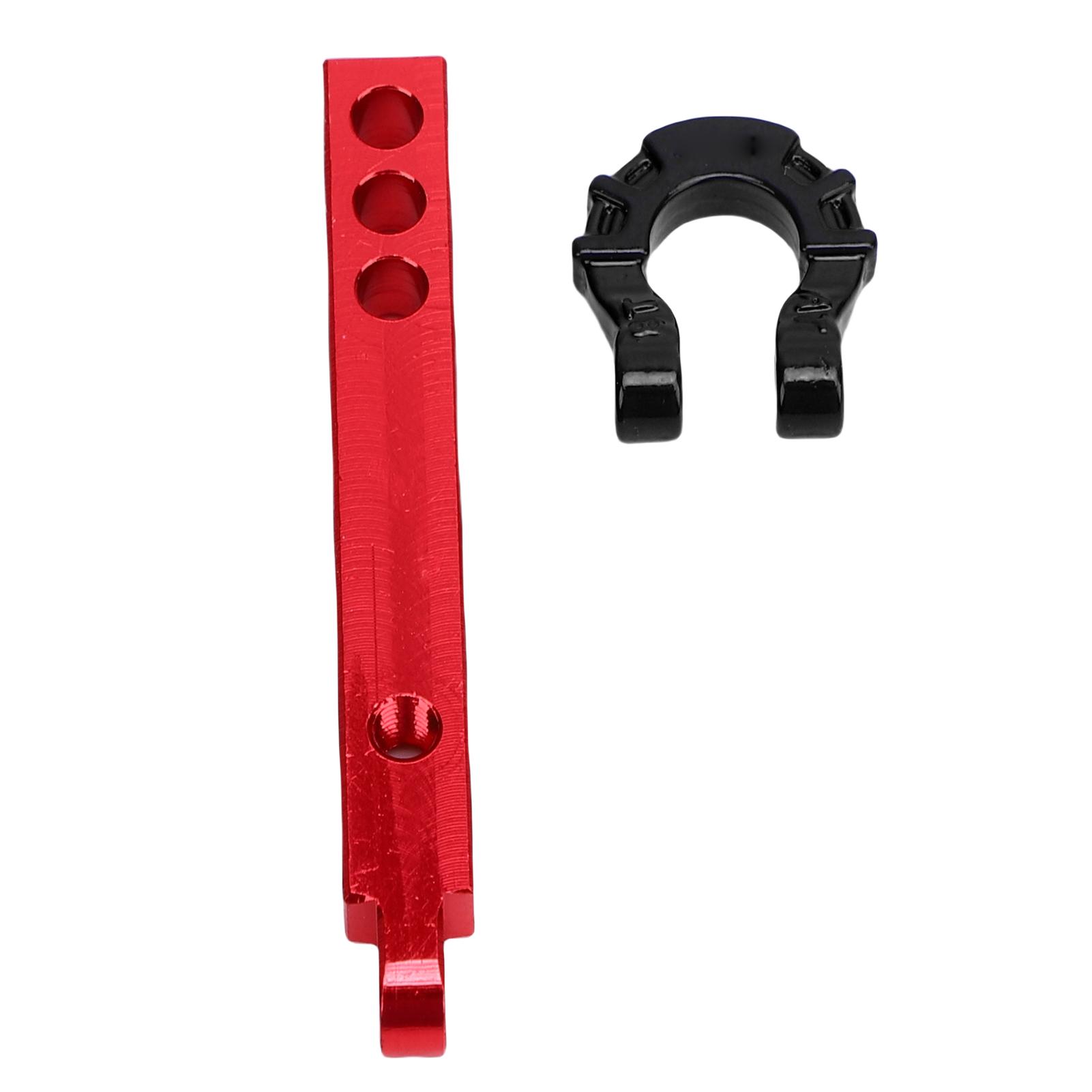 

RC Trailer Hitch Tow Hook Alloy Metal RC Trailer Hitch Tow Hook Kit for 1 8 1 10 Scale Crawler Red Hook Black buckle