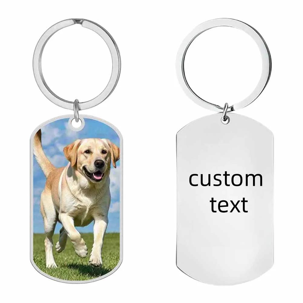 Amaxer Custom Keychain Double Sided Personalized Picture Text Keychains Engraving Photo Key chains Gifts for Women Boyfriend