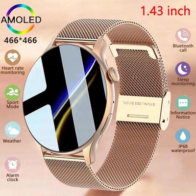 2025 Neue NFC Smartwatch Damen 466*466 Bildschirm GPS Track Sportuhren Damen Gesundheitsüberwachung Sprache Bluetooth Anruf Smartwatch Damen