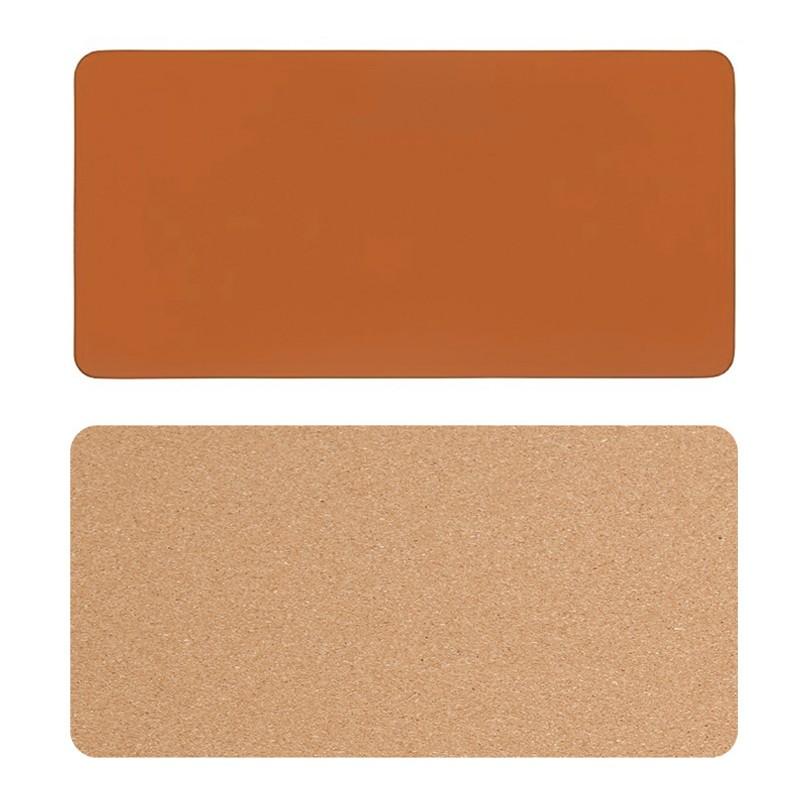 Anti-Slip Laminated Cork Desk Blotter, Premium PU Leather Large Mouse Pad for Office Laptop Desk Protection