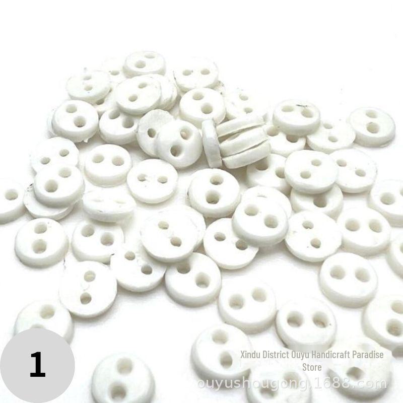 4mm Dual-Eye Plastic Buckle with Edge Button for DIY Felt Doll Accessory