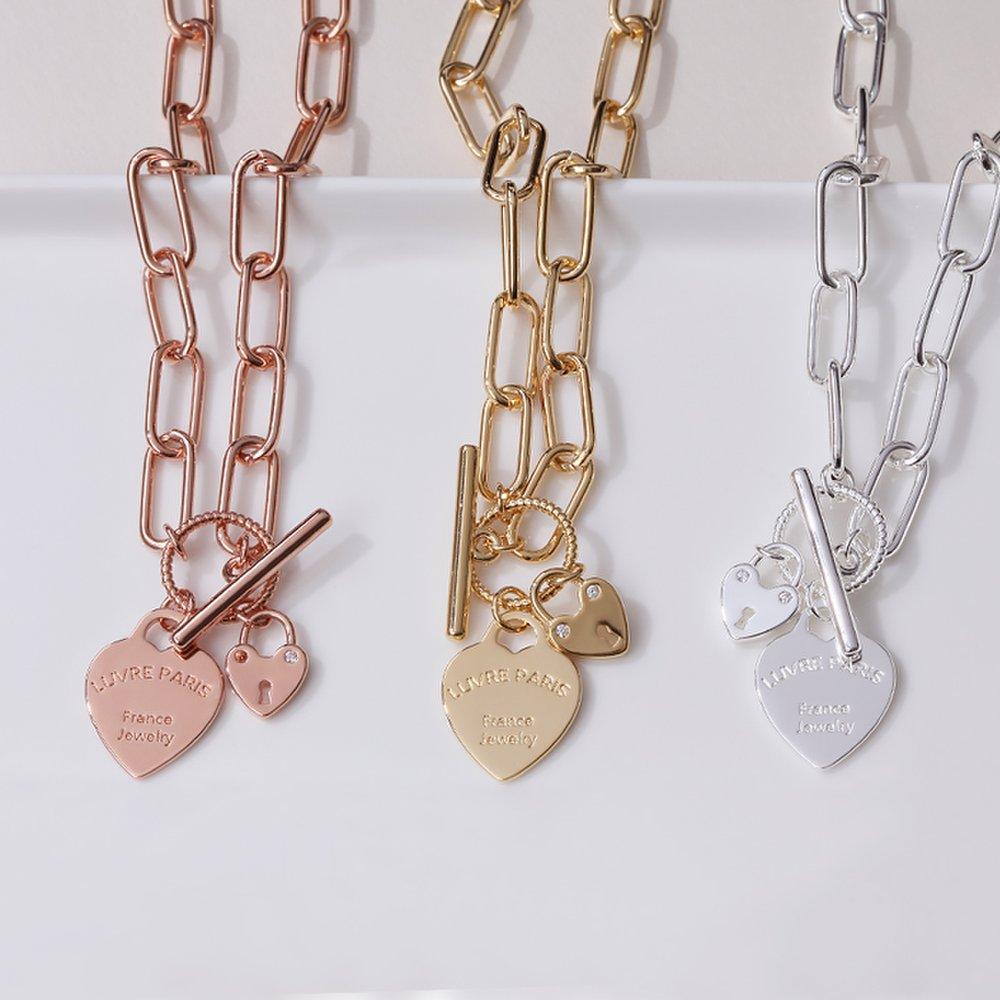 [Luvre Paris] Heart Louvre Chain Necklace Na0366
