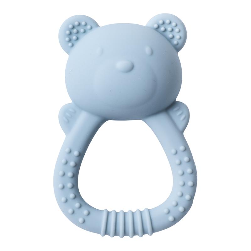 Silicone Teether For Babies Food-Grade Teething Toy Rattle 0-12 Months Baby Sensory Toy Bear Hand Bell Silicone Teething Toy