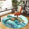 1PC turtle sea Office Round Area Rug, Under Office Chairs Bedroom Living Room Home Decor, Carpet for Office -1110028
