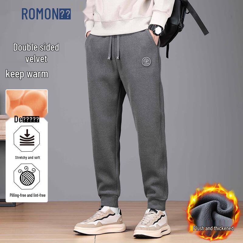 Мужские антиморщинные флисовые прямые спортивные штаны ROMON M