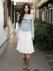 Laengaenlu Baty Drape Neck Top_Light Blue