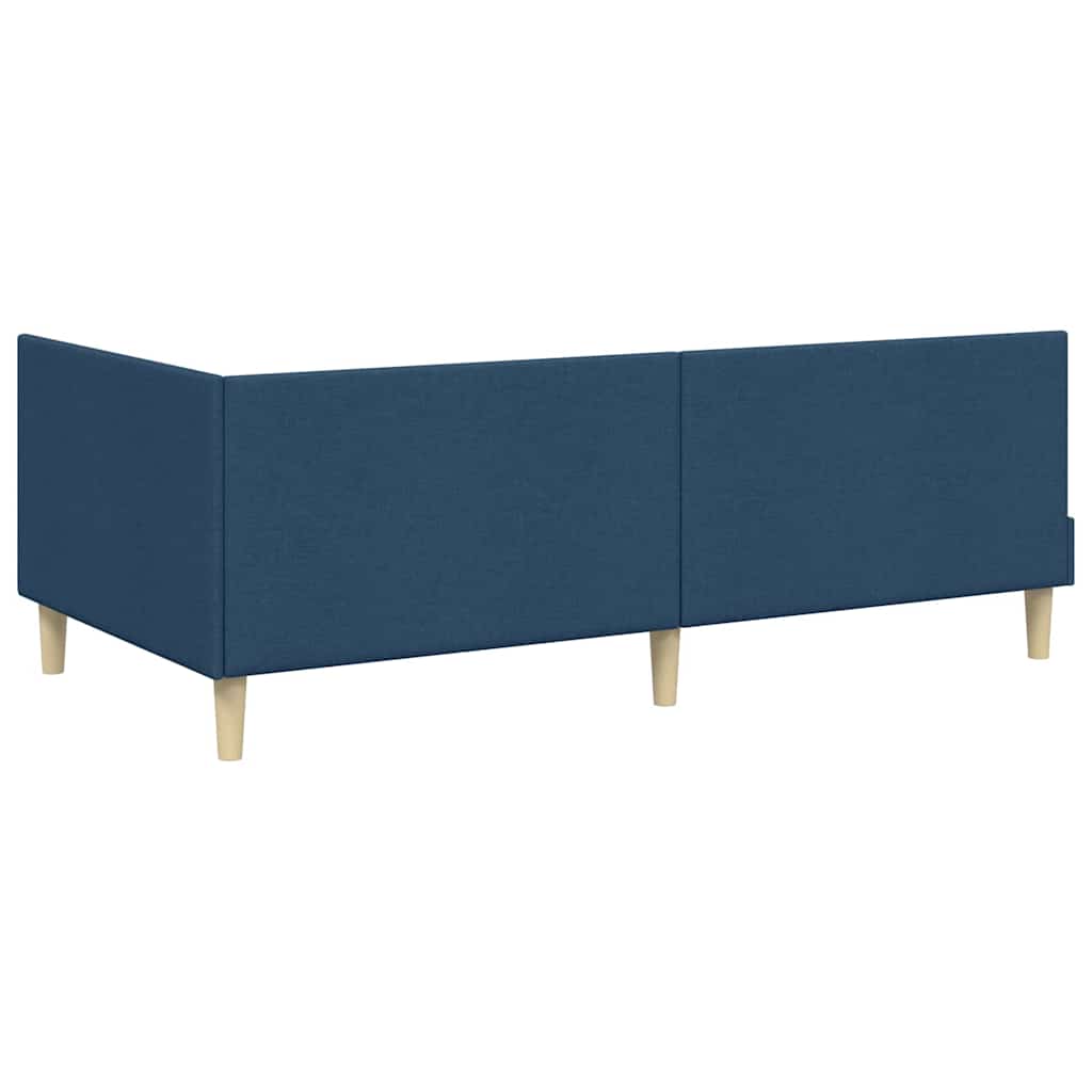 Corner Bed Frame with Mattress Other 2 Pcs Blue Fabric