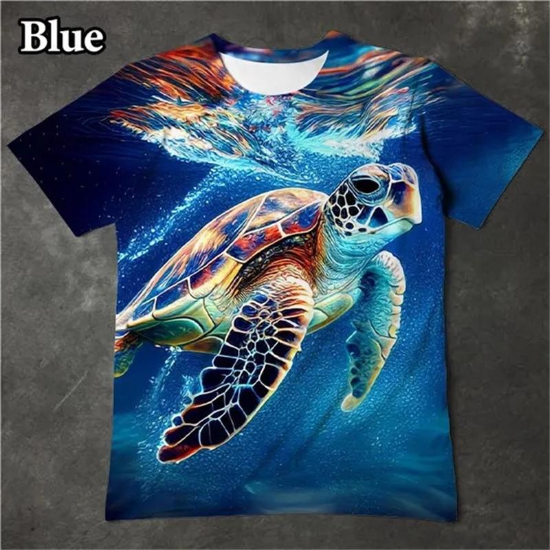 Summer Cute Sea Turtle 3D Print T-shirts Women Streetwear Casual Fashion Y2k Short Sleeve T Shirt O-neck Tees Tops Clothing