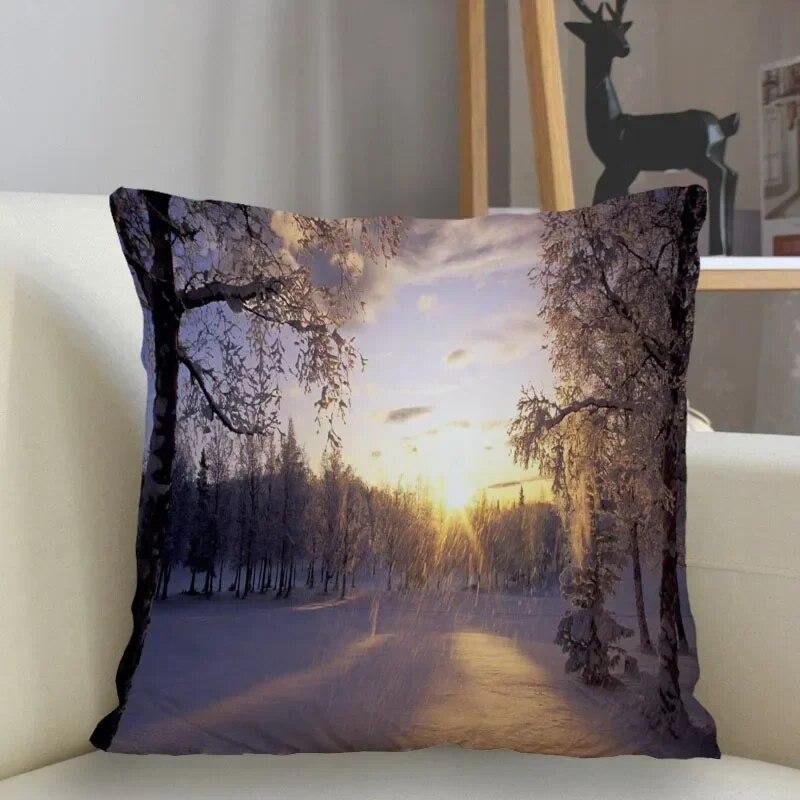 Snow Pillowcase Square  Zipper
