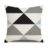 Nordic Simple Pillow Ins Blue Geometric Linen Cotton and Linen Sofa Car Polyester and Linen Pillow Cushion Cover